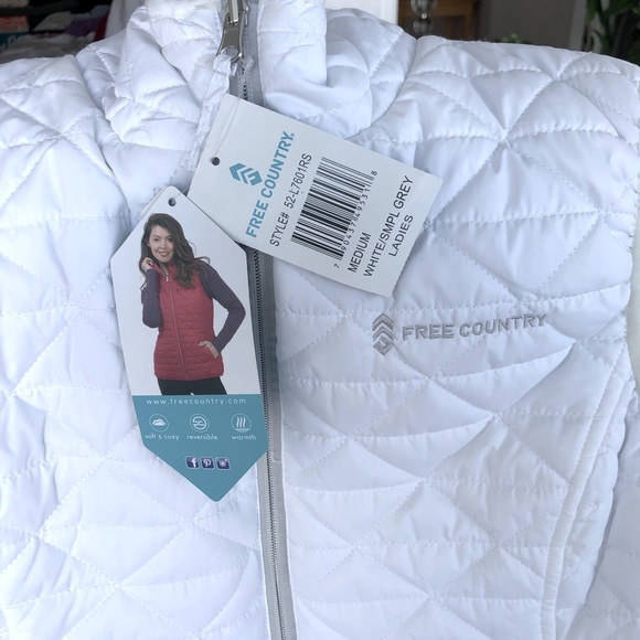 NWT Women’s Reversible White/Grey To Pile Vest Size M - Picture 2 of 8